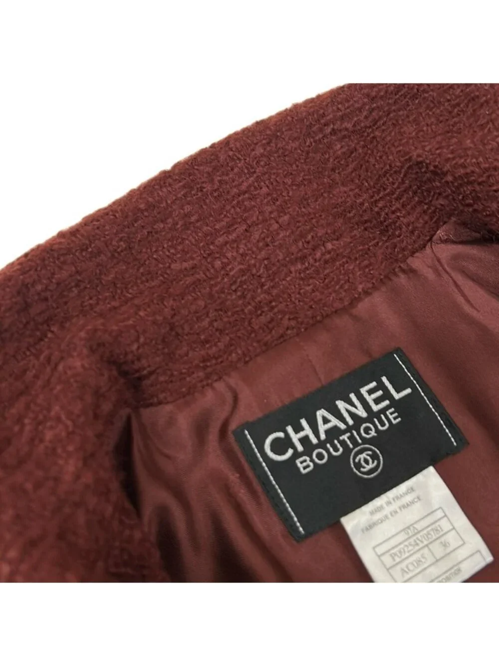 Chanel Coat 36 S Dark Brown Long Sleeve Winter Wool